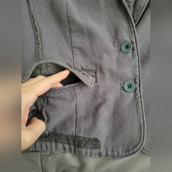 HEI HEI | Anthro | Delaine Cute Gray Gingham Blazer (SIZE 4) - Picture 15 of 16